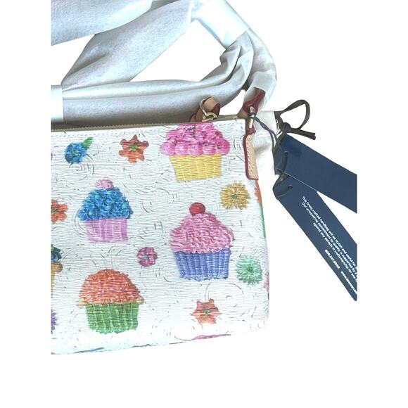 NWT Dooney & Bourke White Multicolor Cupcake Print Crossbody Bag Purse - Picture 8 of 10